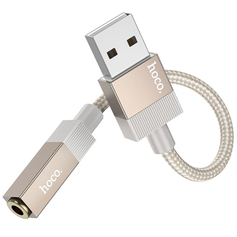 Перехідник Hoco UPA32D Clever USB to 3.5mm – Gold. Фото 4 з 4