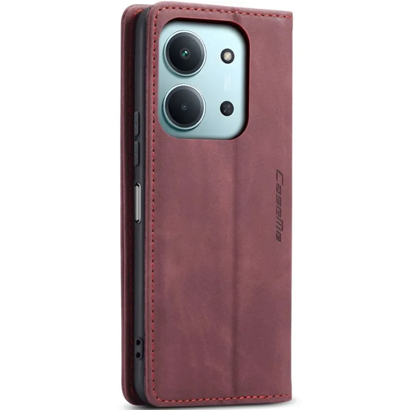 Шкіряний чохол-книжка CaseMe Velvet Nubuck для Xiaomi Redmi 15C (Global) – Red. Фото 4 з 5