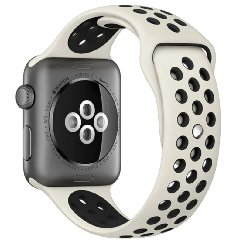 

Силиконовый ремешок Sport Nike+ для Apple watch 38mm / 40mm (Antigue White / Black)