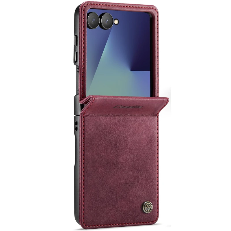 Кожаный чехол-книжка CaseMe Velvet Matte для Samsung Galaxy Z Flip7 – Red. Фото 1 из 5