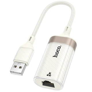 Перехідник Hoco UA41 Crystal USB to RJ45 100 Mbs (0.15m) фото 1 з 1