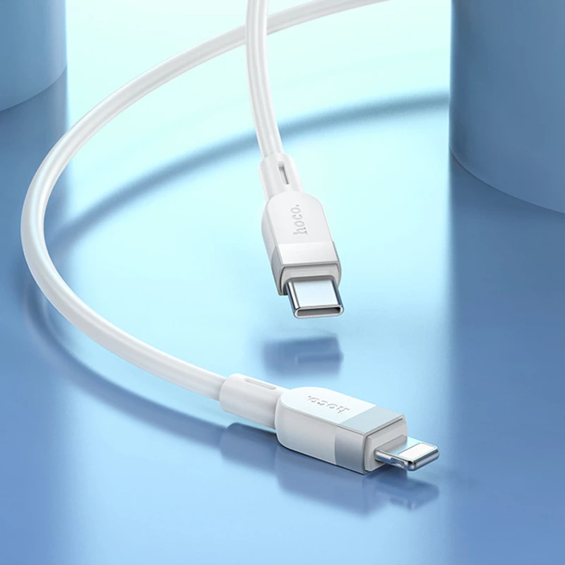 Дата кабель Hoco X109 Energy silicone Type-C to Lightning (1m) – White. Фото 4 з 4