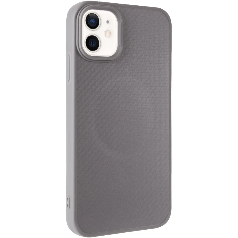 TPU чехол Carbon Protective with Magsafe для Apple iPhone 11 (6.1") – Grey. Фото 2 из 6