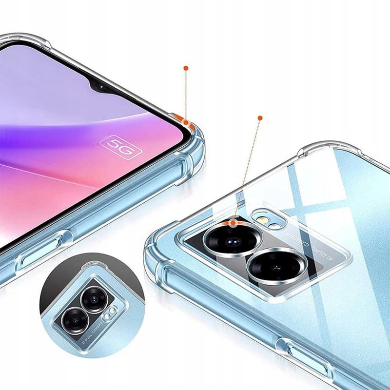 Ультратонкий силіконовий чохол GETMAN з критими бортами та камерою для Oppo A57s – Безбарвний (прозорий). Фото 3 з 6