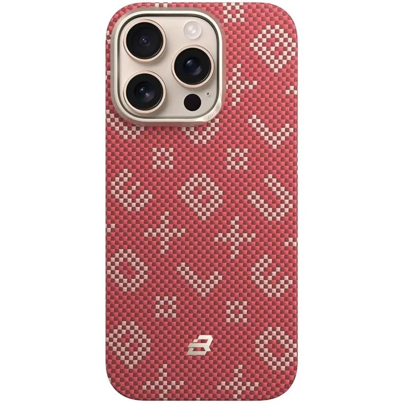 TPU+PC чохол Blueo Gilded Tactile Woven with MagSafe для Apple iPhone 16 Pro Max – Red. Фото 2 з 3