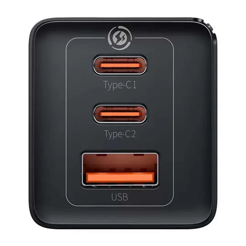 МЗП Baseus GaN5 Pro 65W 2Type-C+USB 100W EU (CCGP12020) – Black. Фото 3 з 5