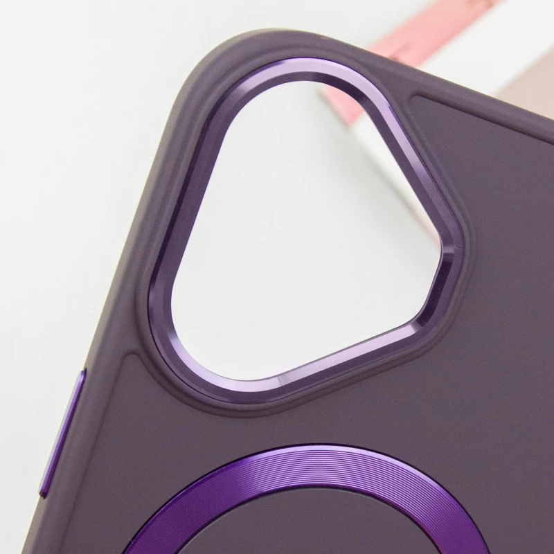TPU чохол Bonbon з металевими кнопками та MagSafe на Apple iPhone 16 – Фіолетовий / Dark Purple. Фото 8 з 17