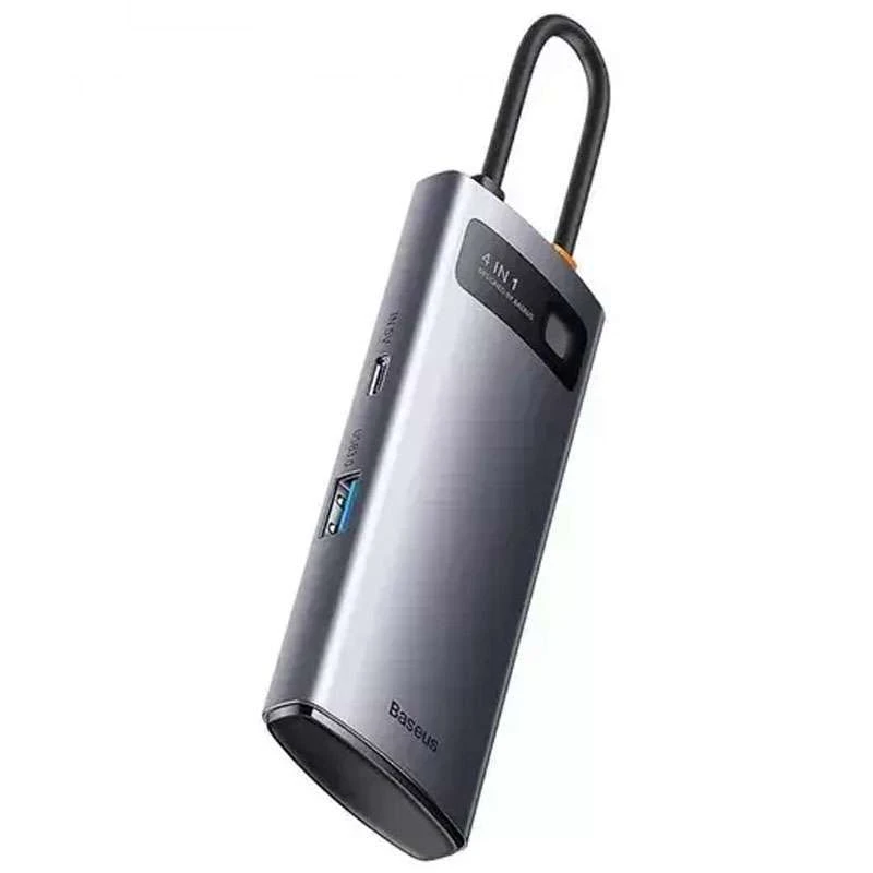 Переходник HUB Baseus Metal Gleam Series 4-in-1 4xUSB 3.0 – Gray. Фото 3 из 5