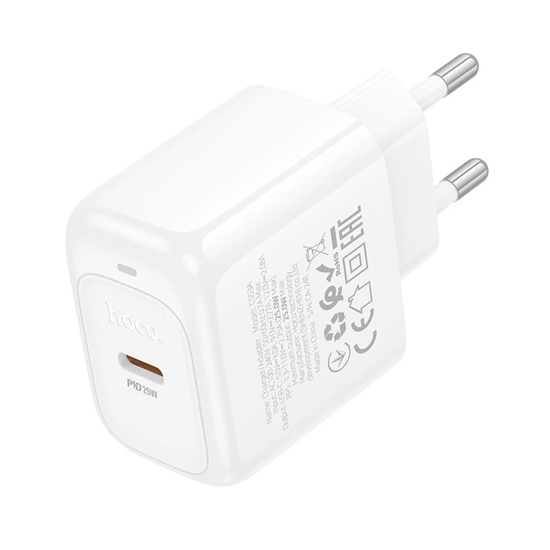 СЗУ Hoco CS53A Surplus PD25W (1USB-C) – White. Фото 2 из 8
