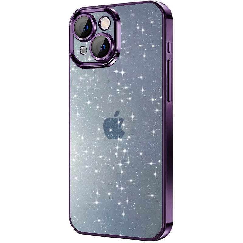 

TPU+PC чохол з блискітками на Apple iPhone 13 (6.1") (Purple)