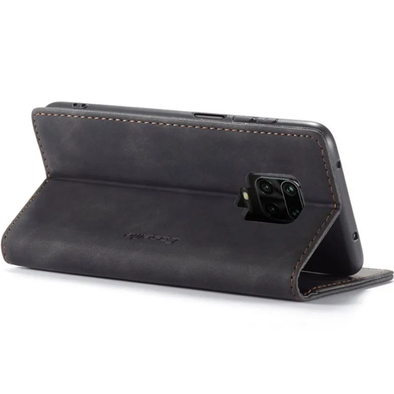 Кожаный чехол-книжка CaseMe Velvet Nubuck для Xiaomi Redmi Note 9s / Note 9 Pro / Note 9 Pro Max – Black. Фото 5 из 5