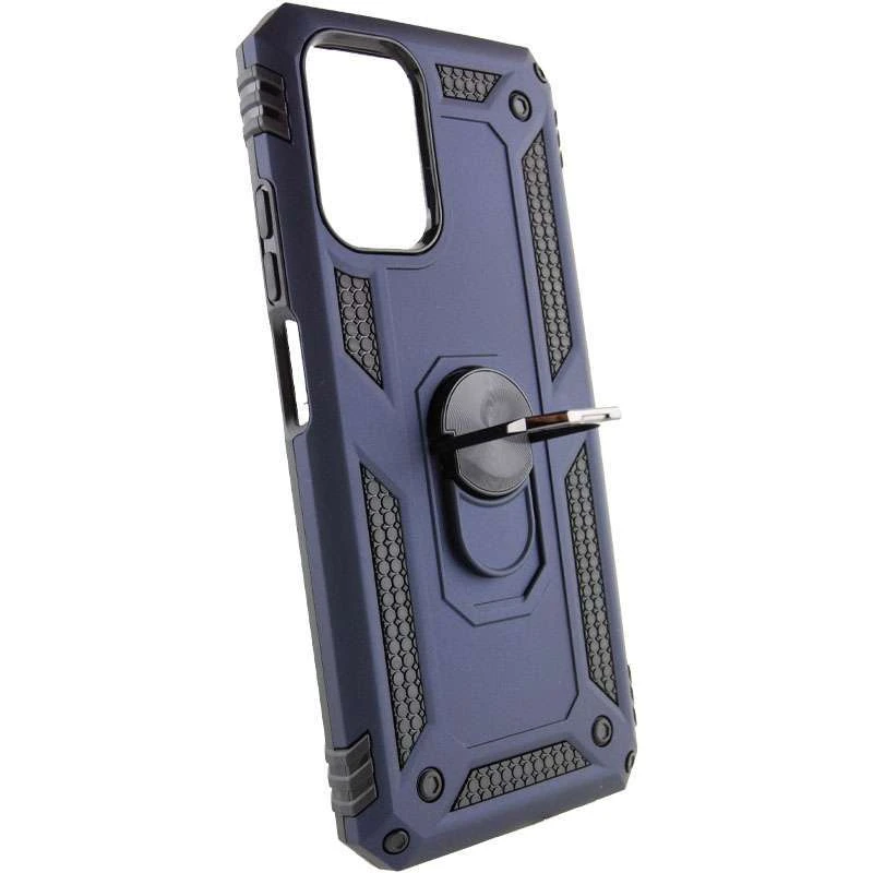 Протиударний чохол Serge Ring з кільцем на Xiaomi Redmi Note 11 (Global) / Note 11S – Темно-синій. Фото 3 з 4