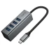 Переходник HUB Hoco HB1C 4in1 (Type-C to 4xUSB 3.0) (1m) – Metal gray. Фото 3 из 7