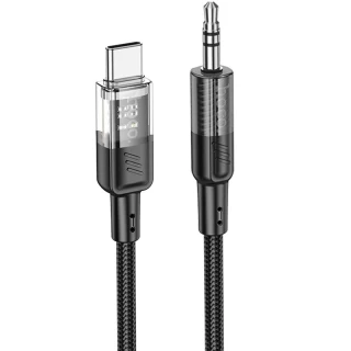 Аудио кабель Aux Hoco UPA27 Spirit transparent (Type-C to AUX 3.5mm) (1.2m) фото 1 из 6