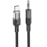 Аудио кабель Aux Hoco UPA27 Spirit transparent (Type-C to AUX 3.5mm) (1.2m) – Black. Фото 1 из 6