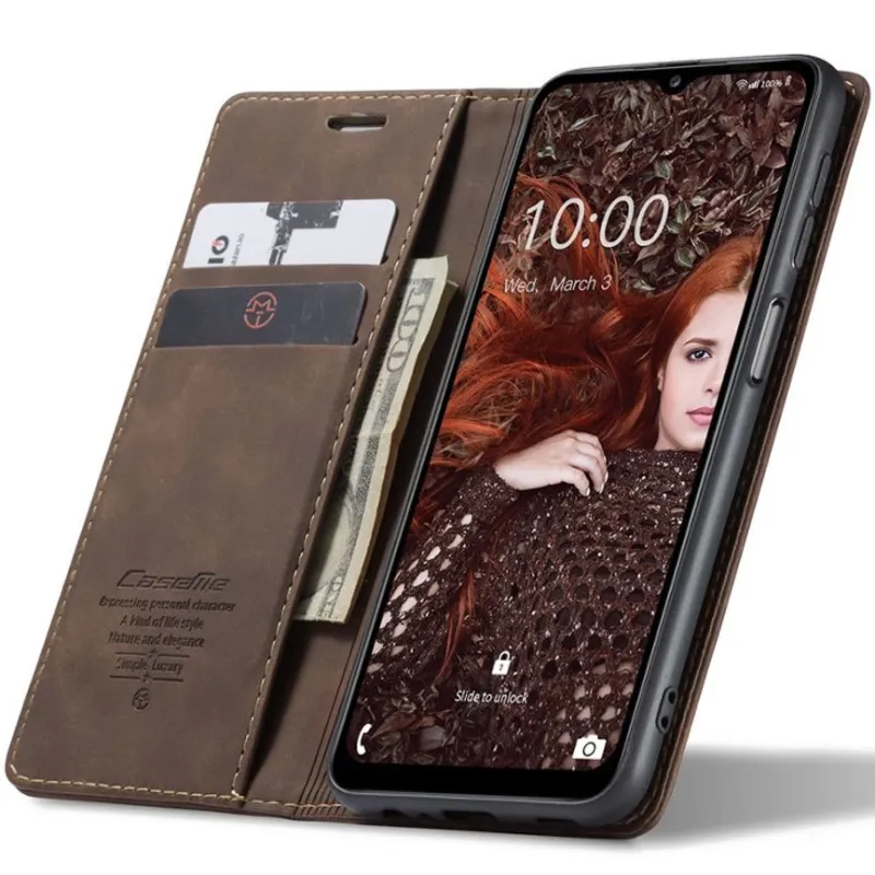 Шкіряний чохол-книжка CaseMe Velvet Nubuck для Samsung Galaxy A25 5G – Coffee. Фото 3 з 5
