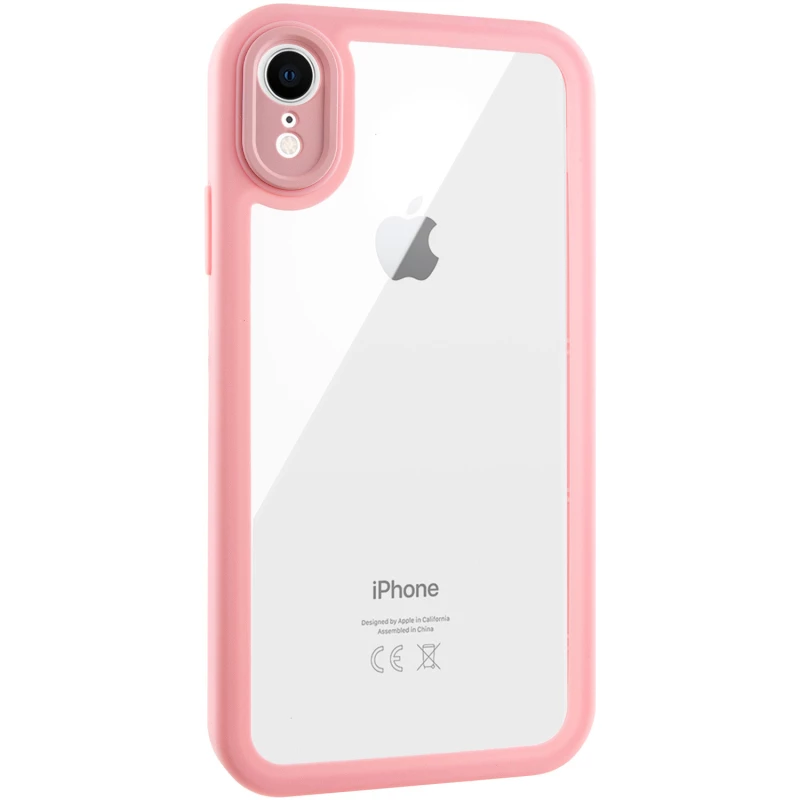 Прозорий силіконовий чохол з кольоровою на окантовкою на Apple iPhone XR (6.1") – Pink. Фото 2 з 9