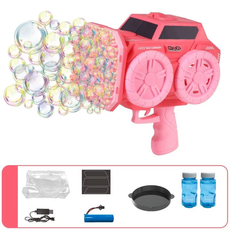 Пістолет з мильними бульбашками SHT KB1294 Car на 139 отворів + 2xbottle 60ml – Pink. Фото 2 з 2