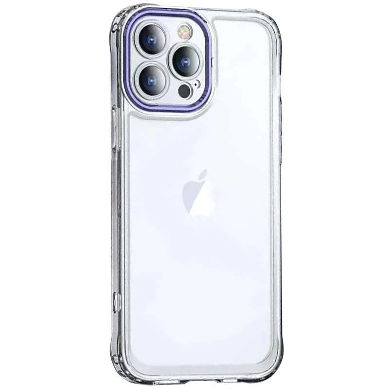 

TPU+PC чехол з кольоровою окантовкою камери на Apple iPhone 12 Pro (6.1") (Прозорий / Фіолетовий)