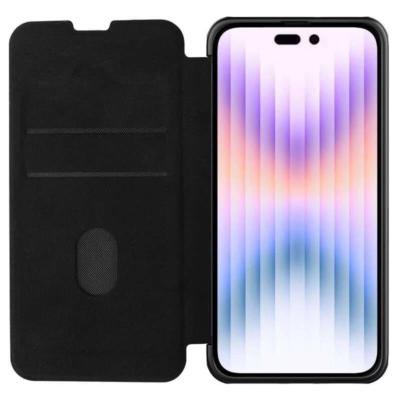 Шкіряний чохол (книга) Nillkin Qin Pro Plain зі шторкою для камери на Apple iPhone 14 Pro (6.1") – Чорний. Фото 4 з 6