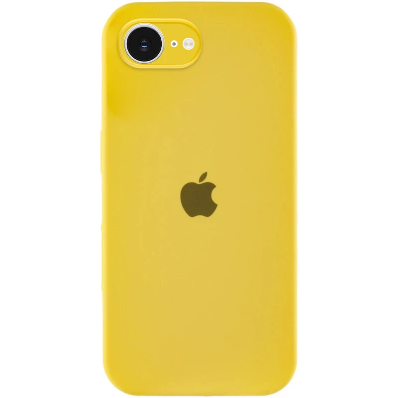 Чехол Silicone Case с закрытым низом для Apple iPhone 17e (6.1") – Желтый / Yellow. Фото 1 из 6