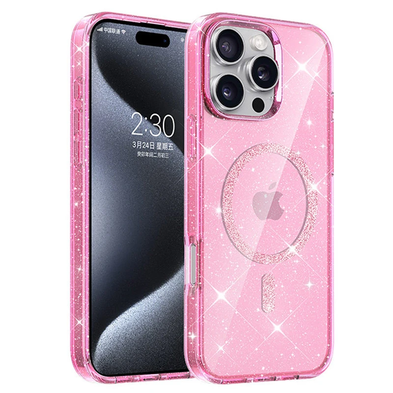 Чохол з блискітками та MagFit на Apple iPhone 17 Air (6.5") – Pink. Фото 1 з 2