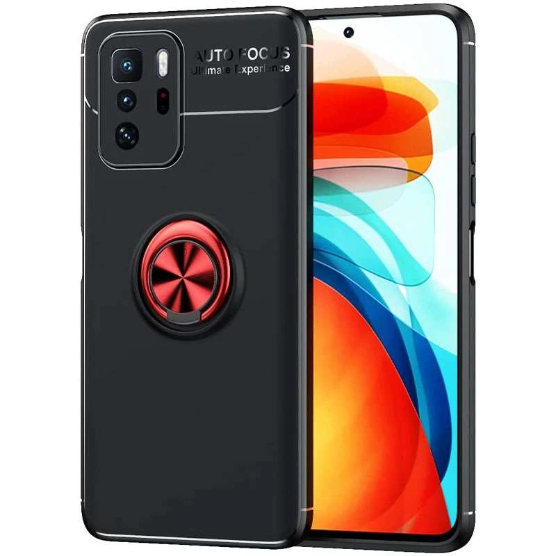 

Чохол Deen ColorRing з кільцем на Xiaomi Poco M3 Pro 4G / 5G (Чорний / Червоний)