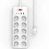 Подовжувач WIWU S008 Power Strip PD20W (2USB-A/2C/10xSocket) (2m) – White. Фото 2 з 4