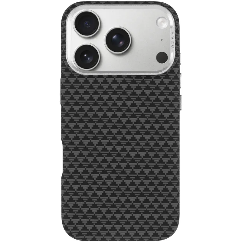 Чехол TPU+PC KVZV Triangular Pattern with Magnetic Fit для Apple iPhone 17 Pro (6.3") – Black. Фото 4 из 7