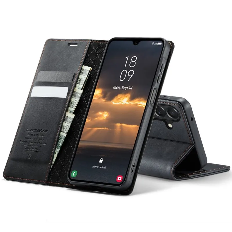 Шкіряний чохол-книжка CaseMe Velvet Matte для Samsung Galaxy S26 FE – Black. Фото 3 з 5
