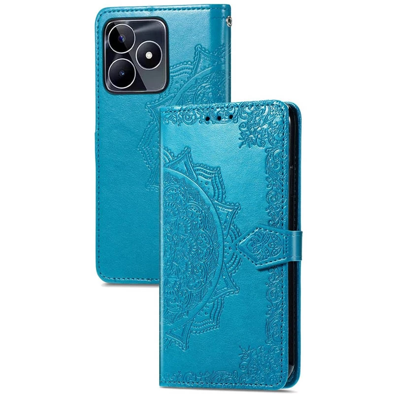 Шкіряний чохол-книжка Art Case з візитницею для Realme C51 – Синій. Фото 5 з 5