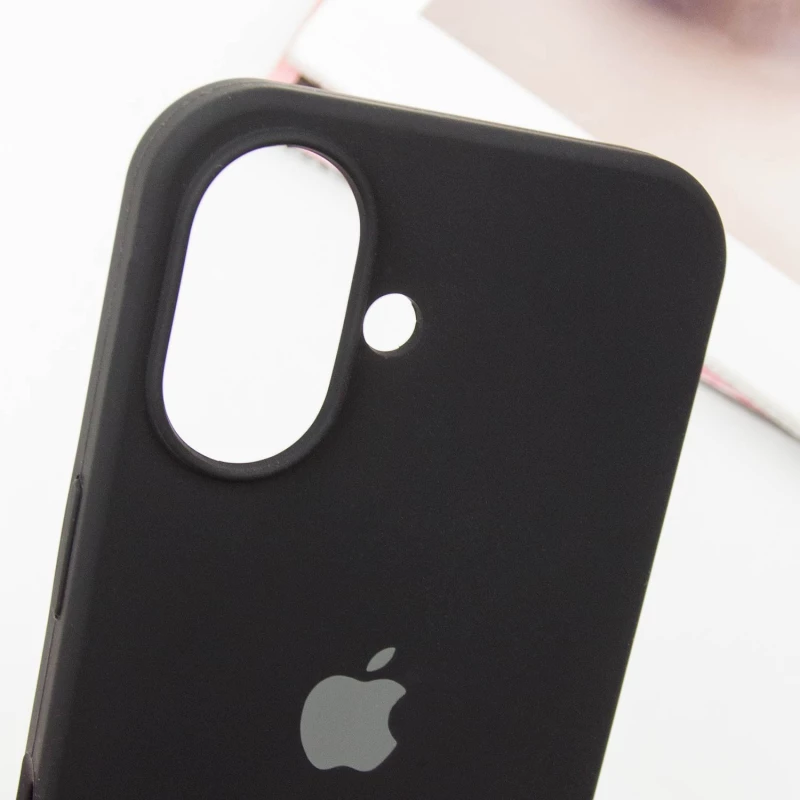 Чохол Silicone Case з закритим низом на Apple iPhone 16 Plus – Чорний / Black. Фото 5 з 7