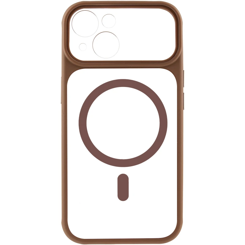 Чохол TPU GETMAN Moon Clear with MagSafe для Apple iPhone 15 (6.1") – Brown. Фото 3 з 6