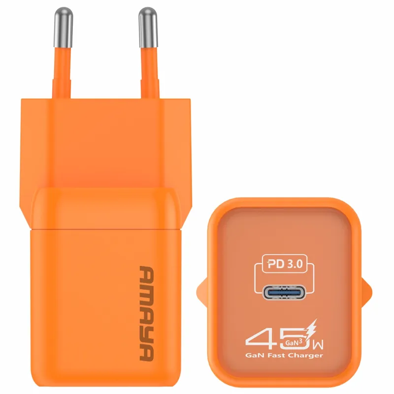 СЗУ Amaya E450S PD45W GaN (1USB-C) – Orange. Фото 1 из 2