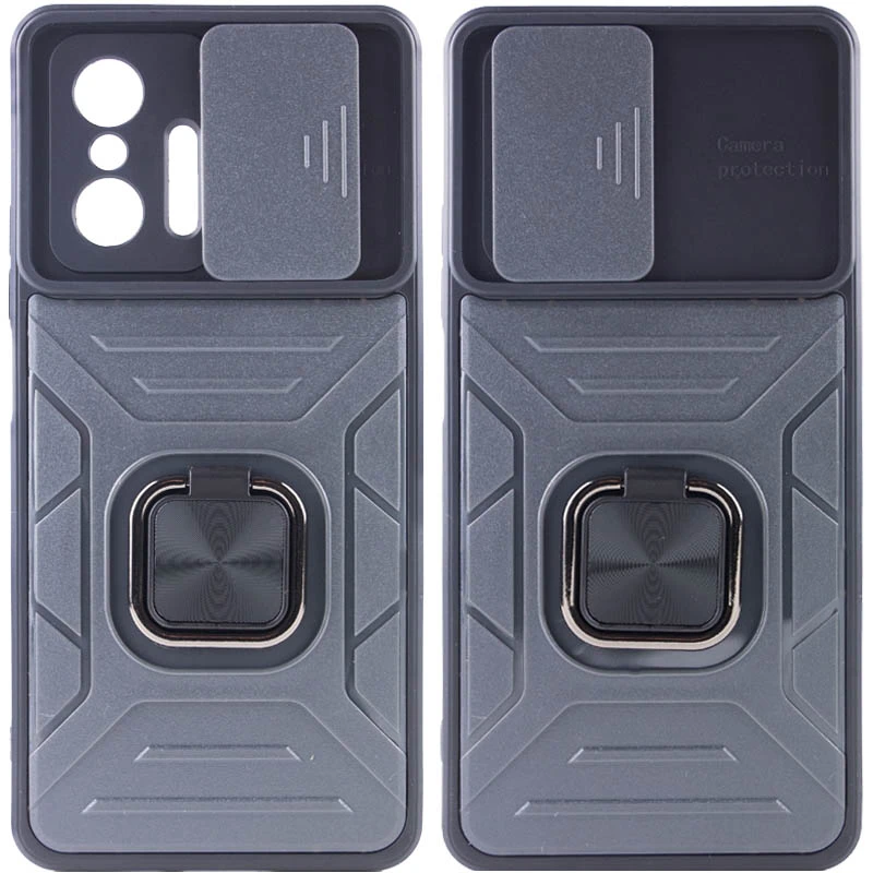 Протиударний чохол Flash зі шторкою для камери та кільцем на Xiaomi 11T / 11T Pro – Gray. Фото 2 з 7