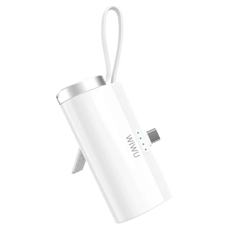 Портативний зарядний пристрій Power Bank WIWU W026 Type-C з БЗП 15W 5000 mAh – White. Фото 2 з 7