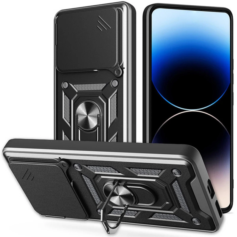 Ударопрочный чехол Ummi Camshield Serge Ring (in box) для Xiaomi Poco M7 pro 5G – Черный / Black. Фото 3 из 3