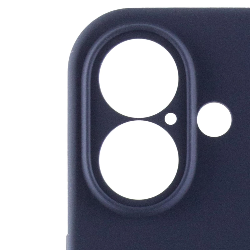Чехол Silicone Case с защитой камеры для Apple iPhone 16 – Темно-синий / Midnight blue. Фото 4 из 7