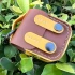 Кожаный футляр Briefcase для наушников AirPods 1/2 – Brown / Yellow. Фото 3 из 5