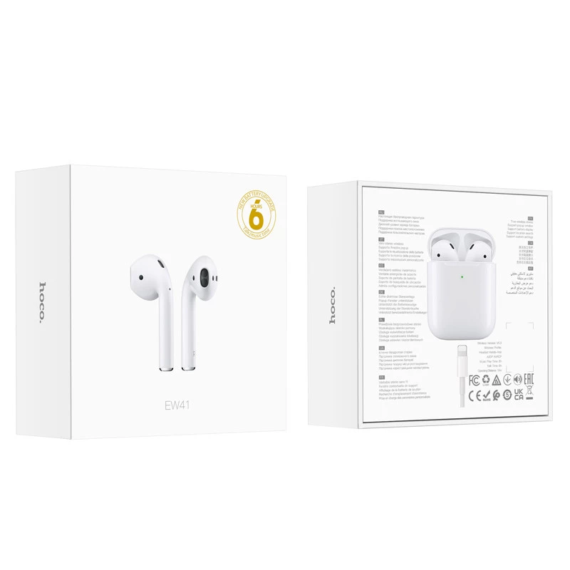 Бездротові TWS навушники Hoco EW41 – White. Фото 5 з 8