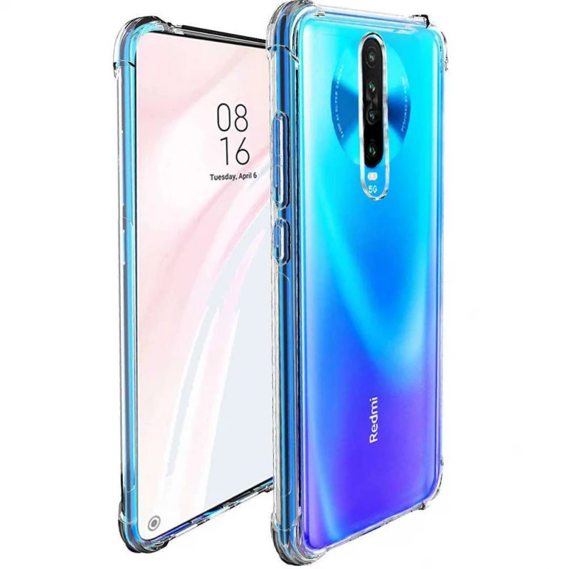 Силіконовий чохол з критими бортами на Xiaomi Redmi K30 – Безбарвний (прозорий). Фото 3 з 3