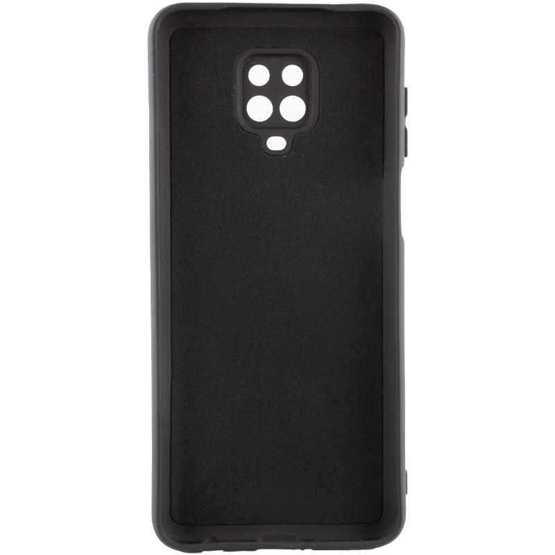 Цветной силиконовый чехол GETMAN с закрытой камерой на Xiaomi Redmi Note 9s / Note 9 Pro / Note 9 Pro Max – Черный / Black. Фото 3 из 6