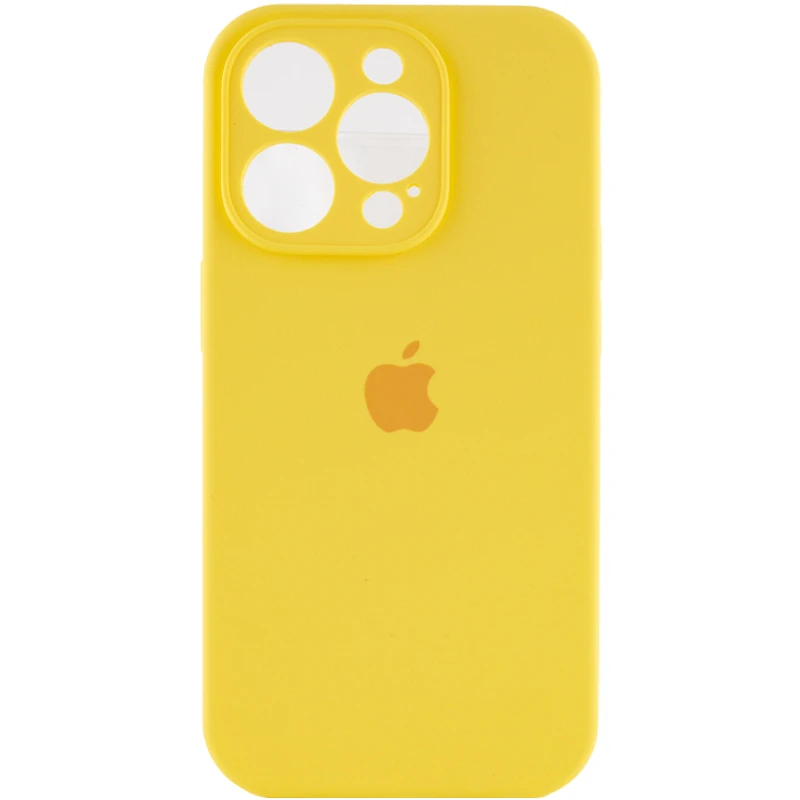 Чехол Silicone Case с защитой камеры для Apple iPhone 13 Pro (6.1") – Желтый / Yellow. Фото 1 из 12
