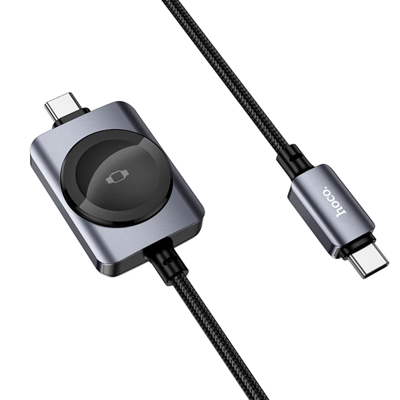 Дата кабель Hoco CW66 2in1 Type-C to iWatch/Type-C PD100W (1.2m) – Black. Фото 2 з 6