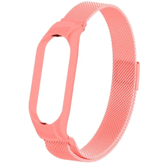 Ремінець Milanese Loop Design для Xiaomi Mi Band 7 — Peach