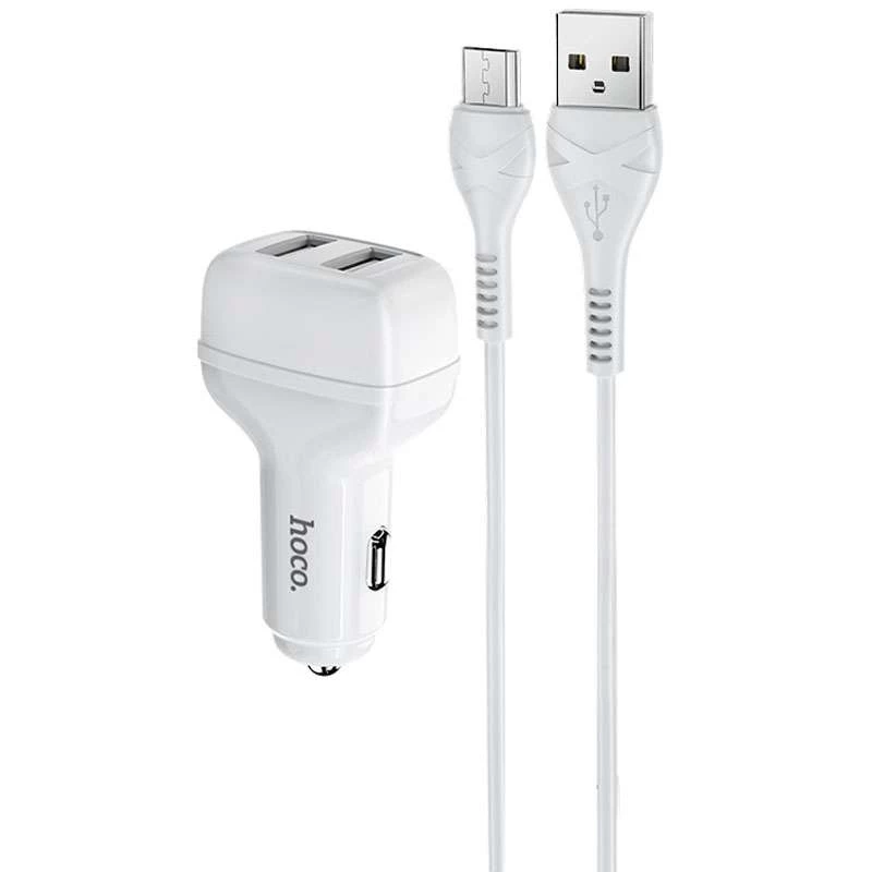 

АЗП Hoco Z36 (2USB/2.4A) + MicroUSB (Білий)