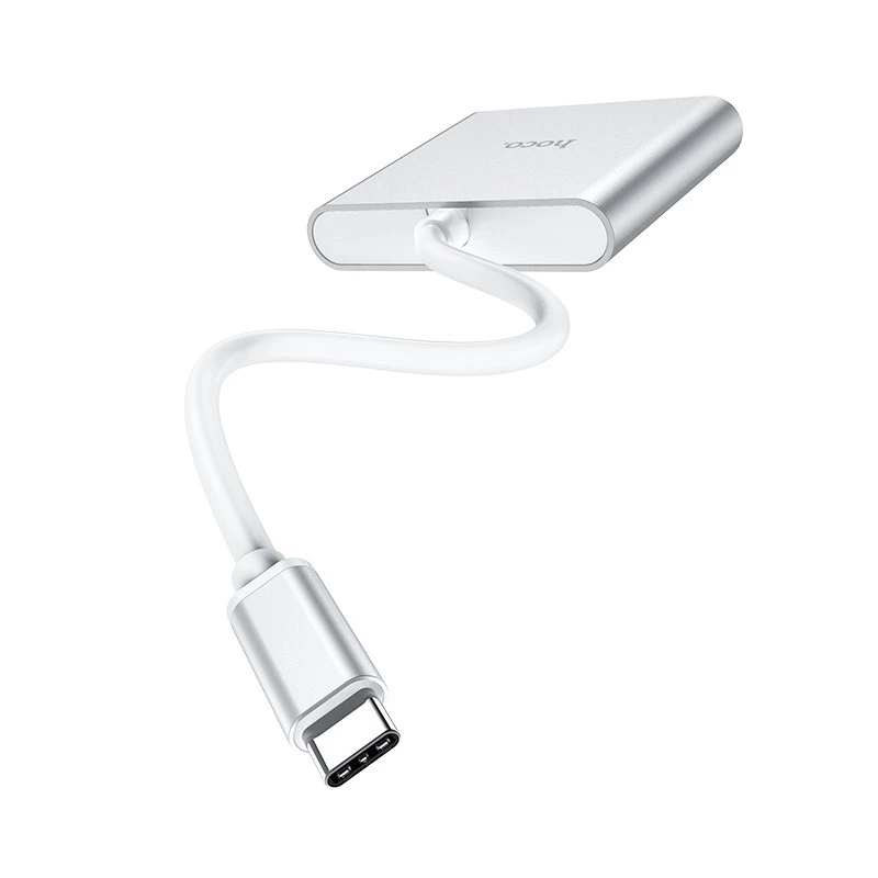 Перехідник HUB Hoco HB14 Type-C to USB3.0+HDMI+PD – Сталевий. Фото 2 з 8