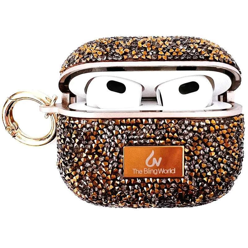 TPU чохол Bling World Rock Diamond для навушників AirPods 3 – Золотий. Фото 2 з 3