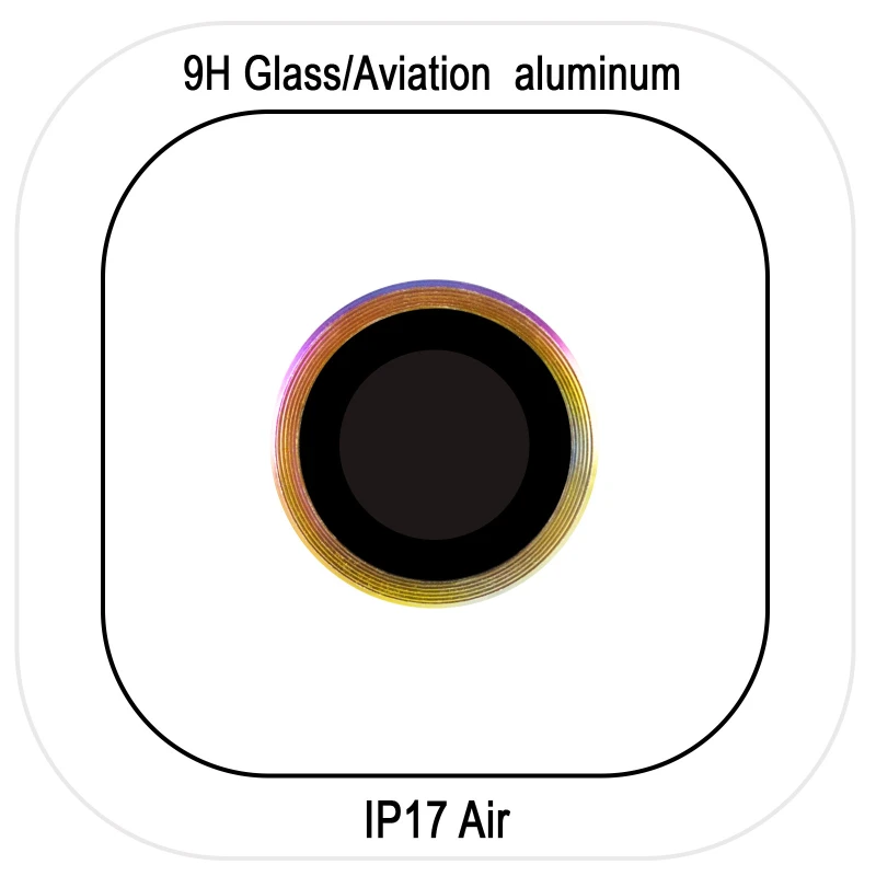 Металеве захисне скло на камеру на Apple iPhone 17 Air (6.5") – Бузковий / Rainbow. Фото 2 з 12