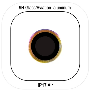Металеве захисне скло на камеру на Apple iPhone 17 Air (6.5") — Бузковий / Rainbow